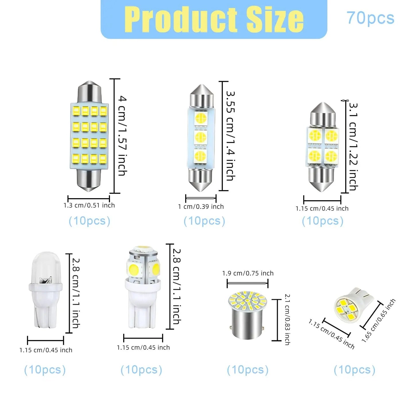 š„70 & 42 Pcs Interior Car Light Kit