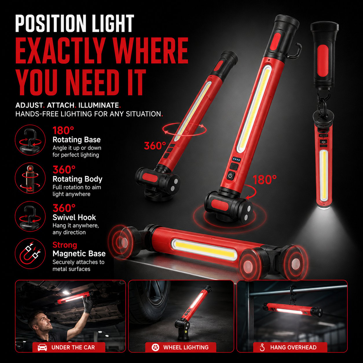 Father's Day Promotion SAVE 49% & FREE SHIPPING🔥3000LM Rechargeable Magnetic LED Work Light Bar