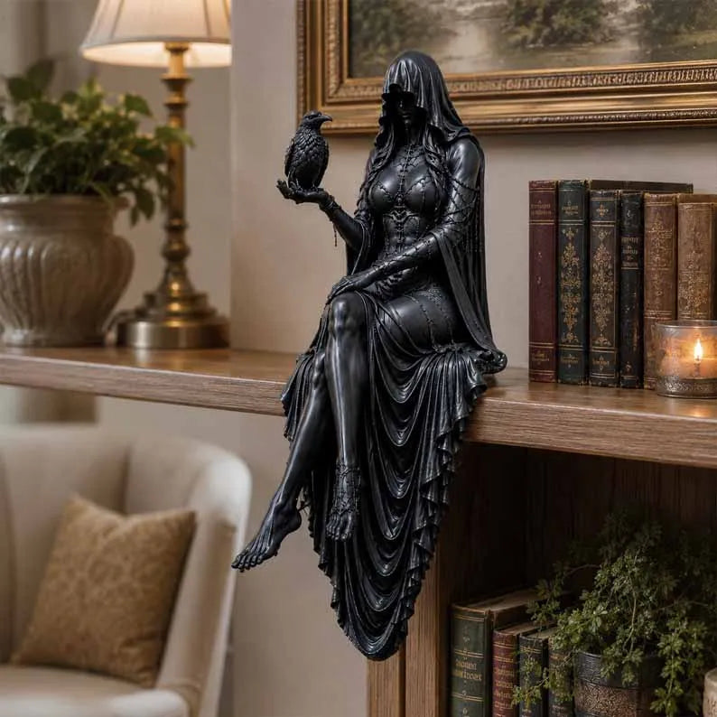 šLast Day 60% OFF - Gothic Raven Shelf Sitter Statue