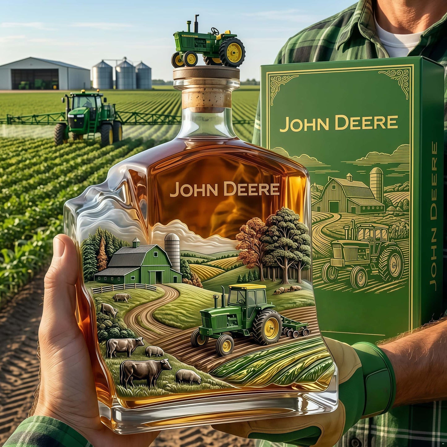 John Deere Tractor Edition Whiskey Decanter Set