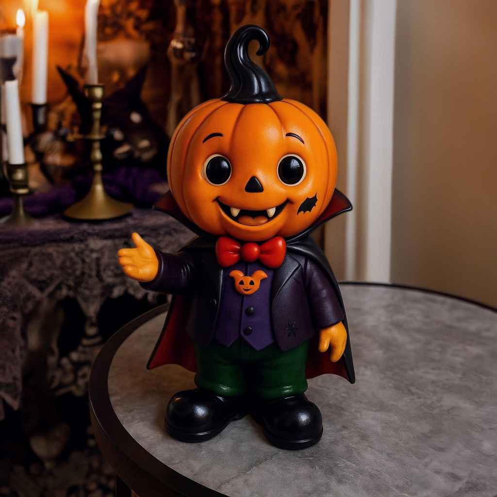🎃🧛♂️ Pumpkin Vampire Kid Figurine