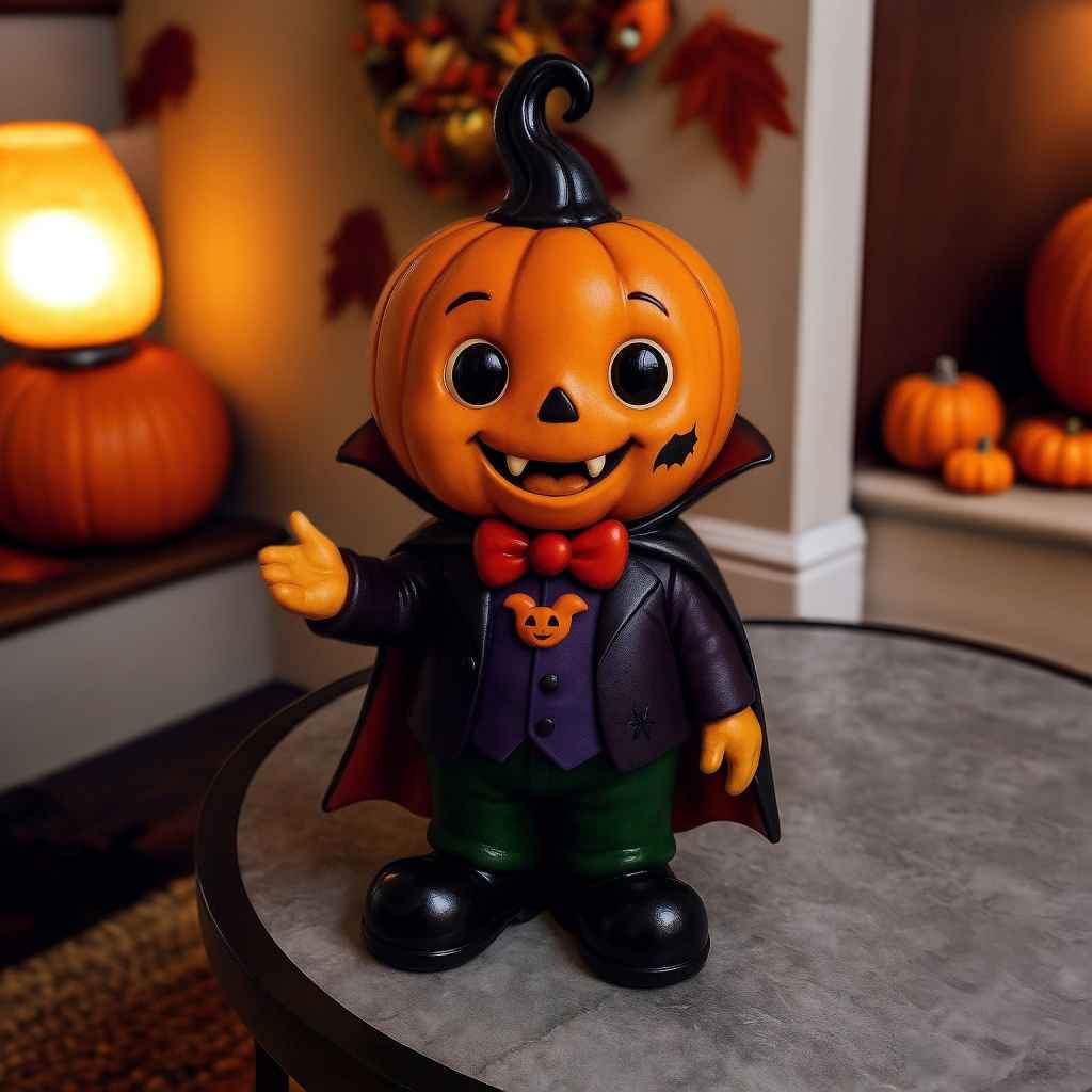 🎃🧛♂️ Pumpkin Vampire Kid Figurine