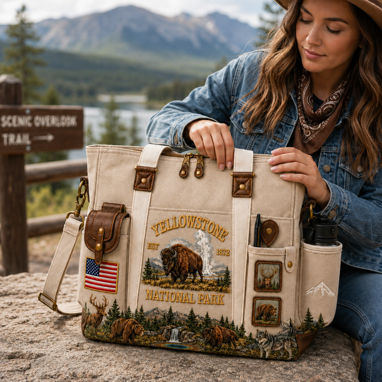 U.S.๐๏ธ - Yellowstone National Park Adventure-Duty Multifunctional Outdoor Tote Bag