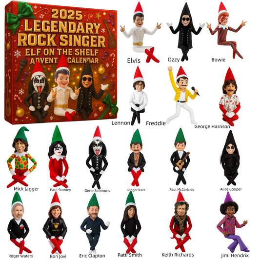 2025 LEGENDARY ROCK SINGER ELF ON THE SHELF ADVENT CALENDAR-24 DAYS