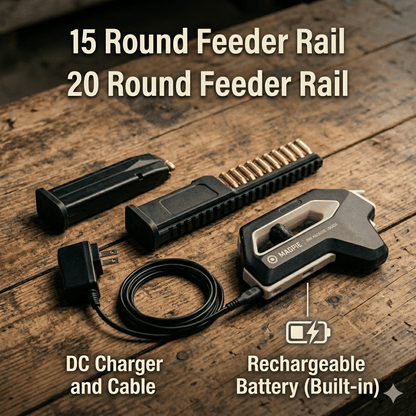 Automatic handheld 9mm magazine loader