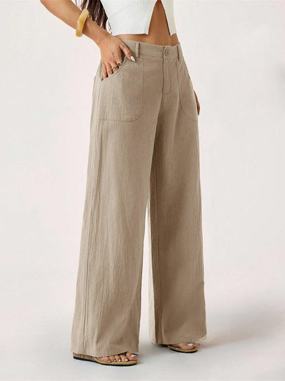Women's Summer Classical Cotton-Linen Lightweight Palazzo Pants