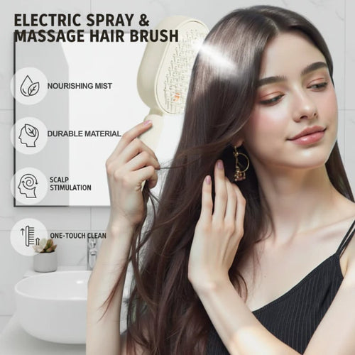 📢📢49 %  OFF !! ⏰Electric Spray & Massage Hair Brush✨🔥