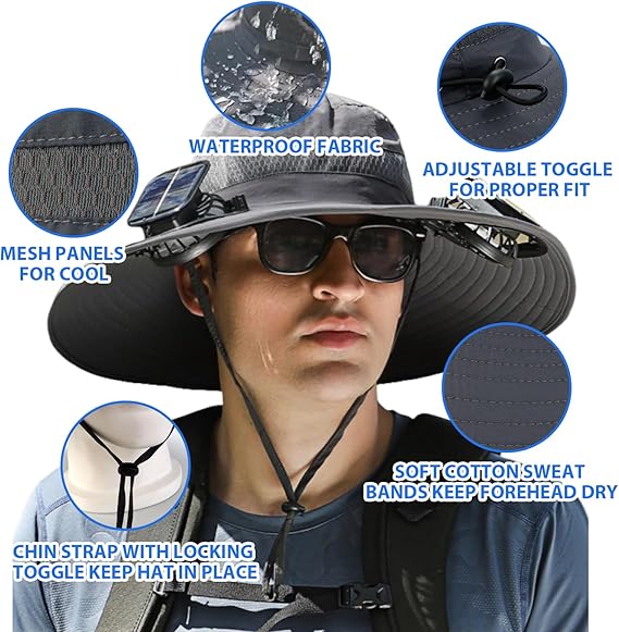 🔥Summer Hot Sale 49% OFF⚡2026 New Ultralight Solar Fan Sun Hat🎁Lighter Than a Baseball!⚾(Only 11oz)