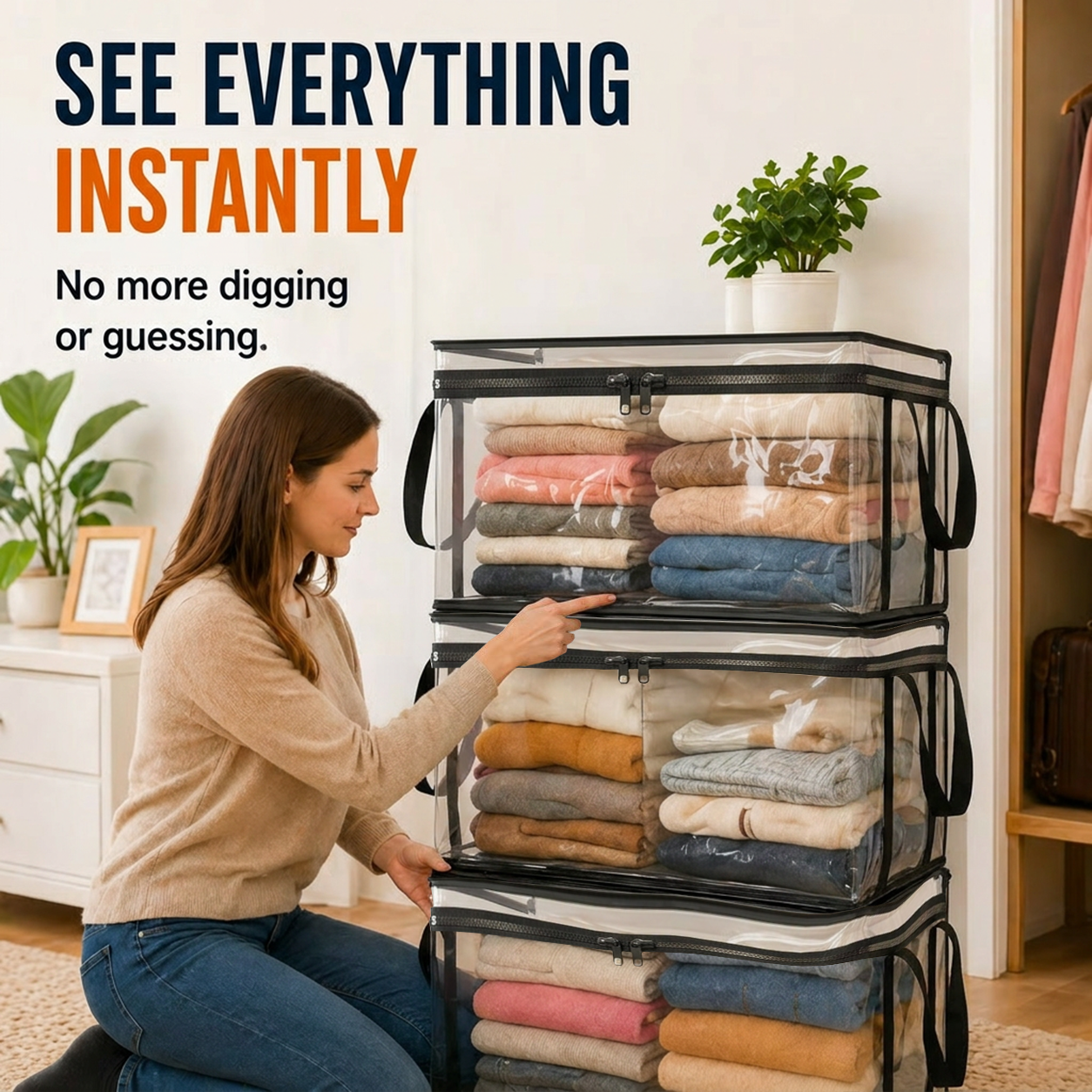🎉250th Anniversary Blowout 70% OFF📦Large Heavy-Duty Thick Plastic Clear Storage Bag for Clothes, Moving & Storage