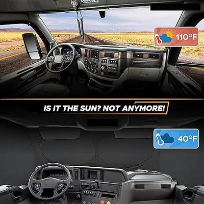 Semi-Trailer Sunshade for Full Windshield and Side Windows