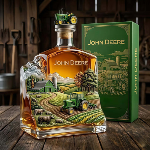 John Deere Tractor Edition Whiskey Decanter Set