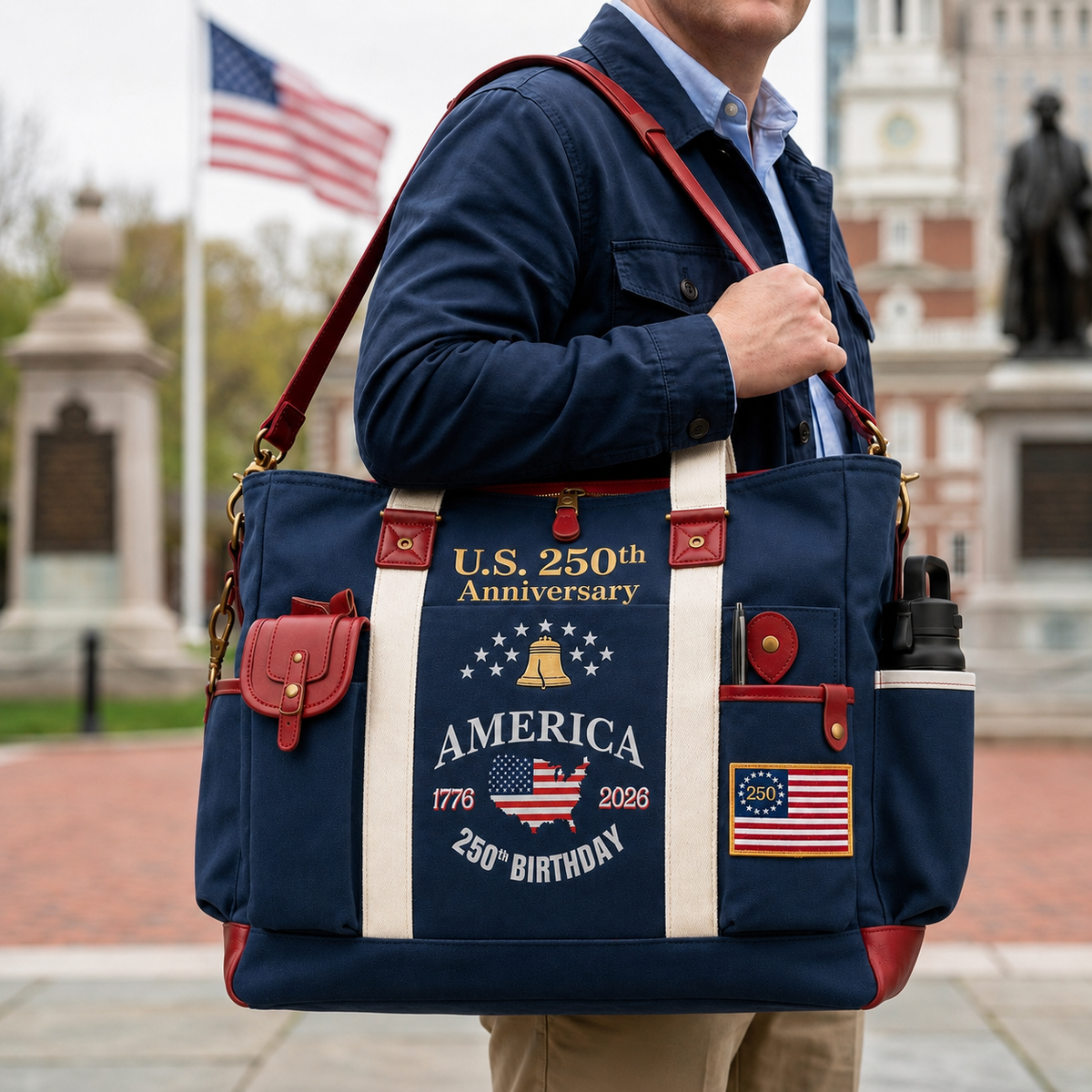 🎖️✨Carry America’s 250th Anniversary With Pride 🇺🇸-USA 250th Anniversary Edition Heavy-Duty Multifunctional Outdoor Tote Bag