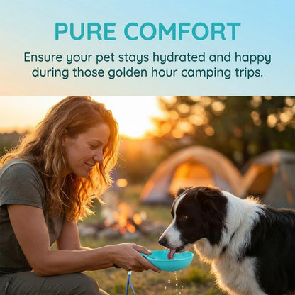 Portable Dog Water Bottle for Walking & Travel - 2-in-1 Stainless Steel Dog Travel Water Bottle with Foldable Silicone Bowl - Leak-Proof, Lightweight Water Bottle for Dogs, Puppies & Pets