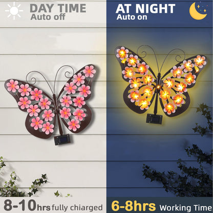 Solar Butterfly Wall Light Outdoor Decor