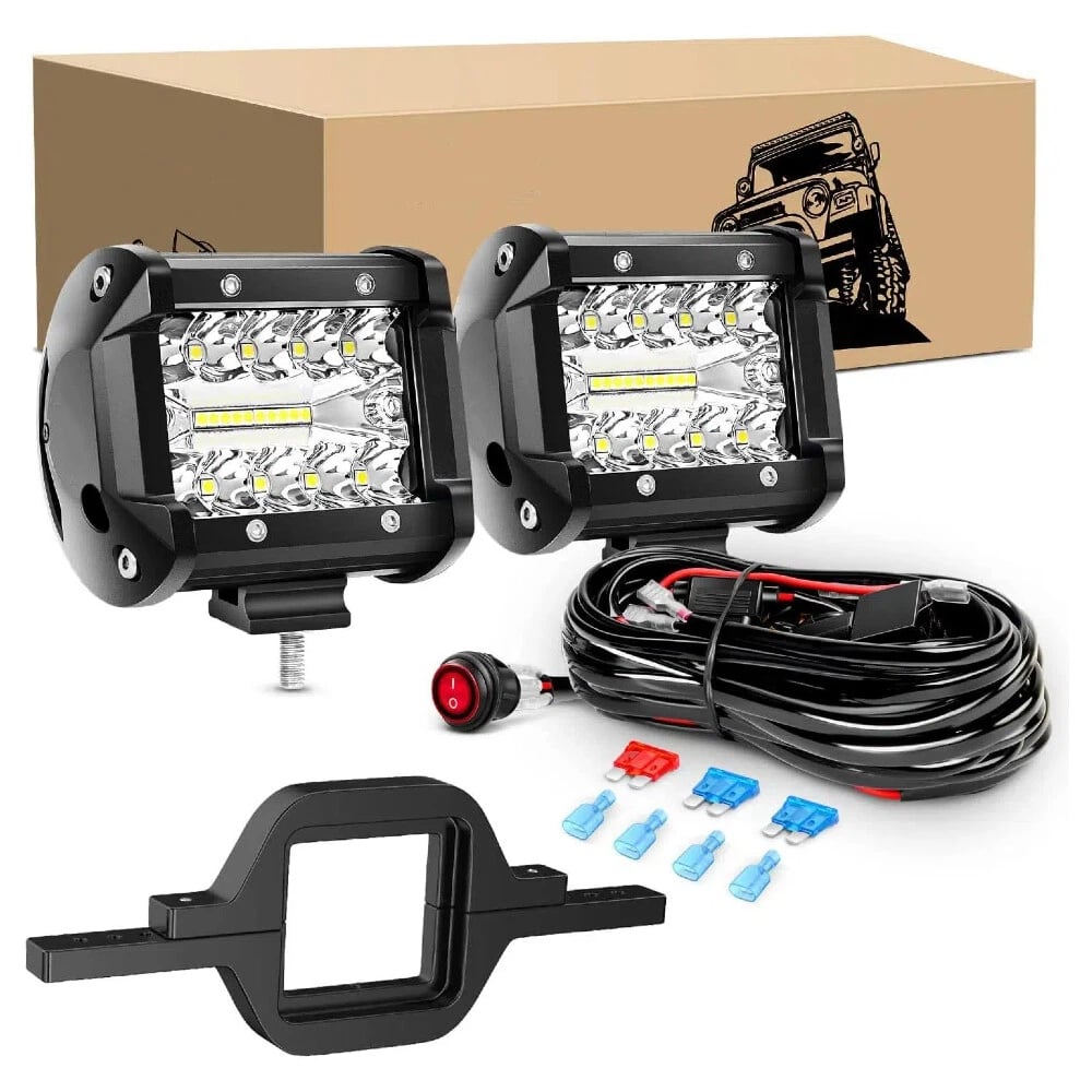4 Inch 60W LED Pods with Tow Hitch Mounting Bracket
