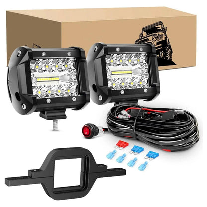 4 Inch 60W LED Pods with Tow Hitch Mounting Bracket