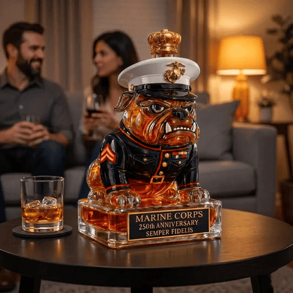 👑 Marine Corps The 250th Anniversary Devil Dog Whiskey Bottle