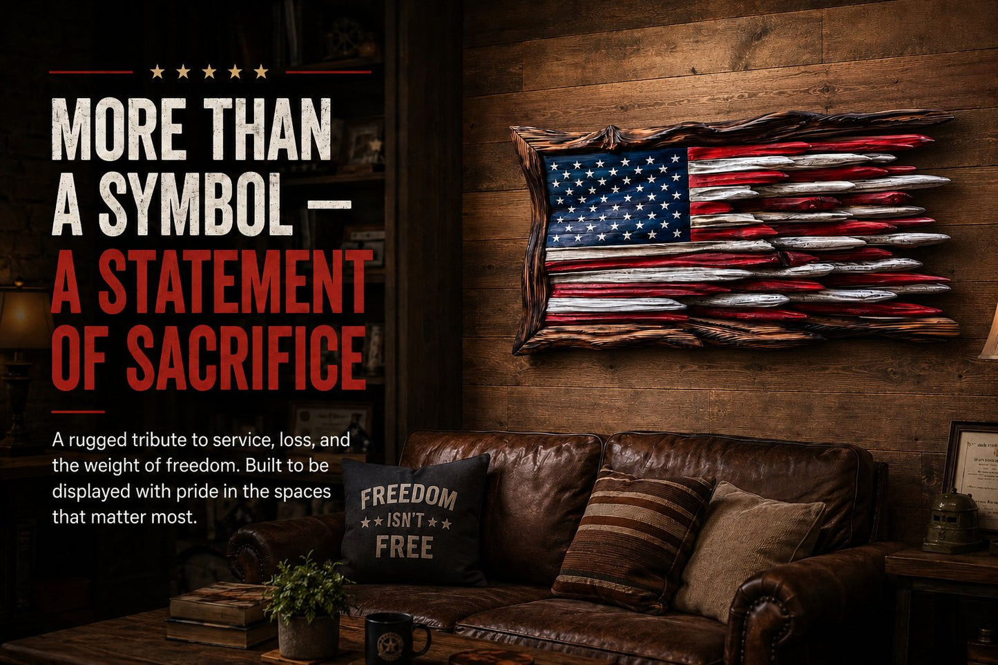 🎁Father’s Day 49% OFF - 🇺🇸 Battle Worn Wooden Flag | Handcrafted Patriotic Wall Art by Veteran