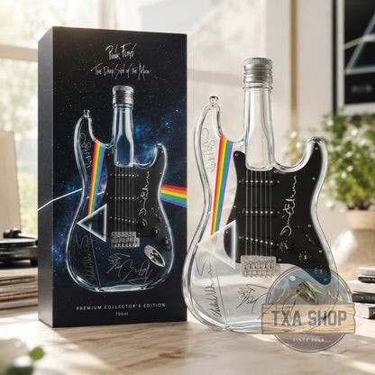 Pink Floyd Dark Side of the Moon Guitar Shaped Whiskey Bottle