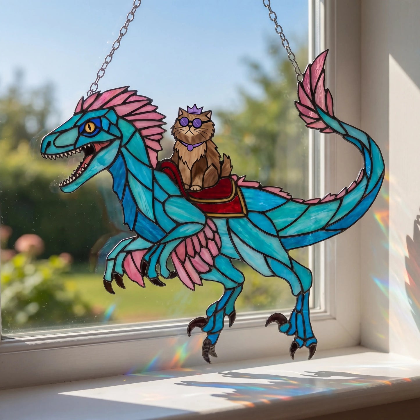 🔥Last Day 50% OFF – 🐉🐱  Stained Glass Suncatcher ✨