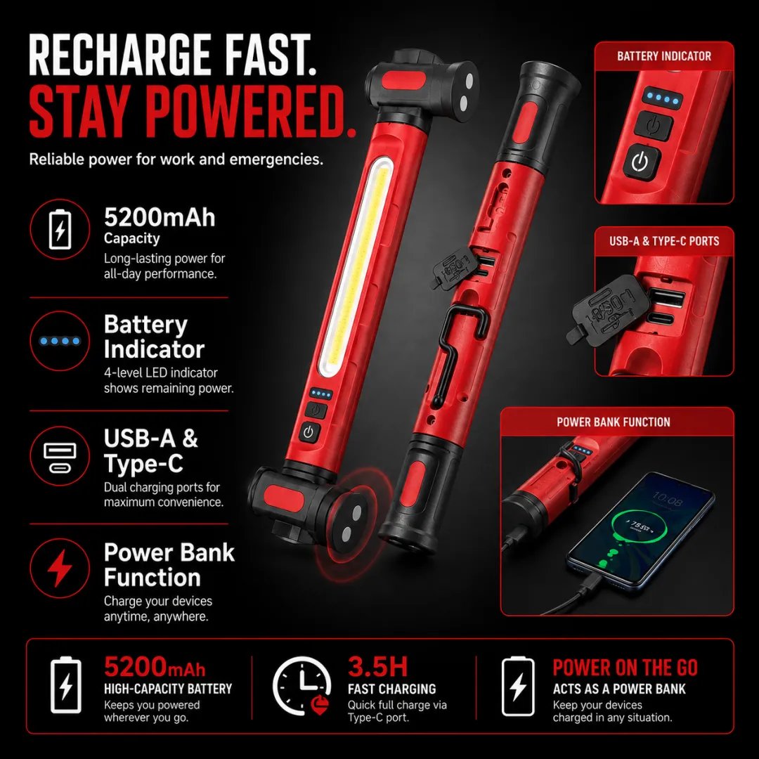 Father's Day Promotion SAVE 49% & FREE SHIPPING🔥3000LM Rechargeable Magnetic LED Work Light Bar