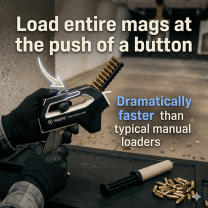 Automatic handheld 9mm magazine loader