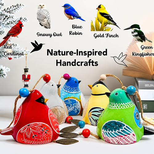 Hand-Painted Ceramic Bird wind Chimes (Handmade by Jordan Maynard®)-Buy 2 Free Shipping