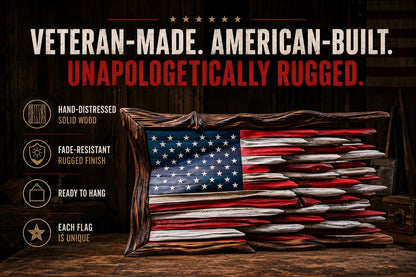 🎁Father’s Day 49% OFF - 🇺🇸 Battle Worn Wooden Flag | Handcrafted Patriotic Wall Art by Veteran