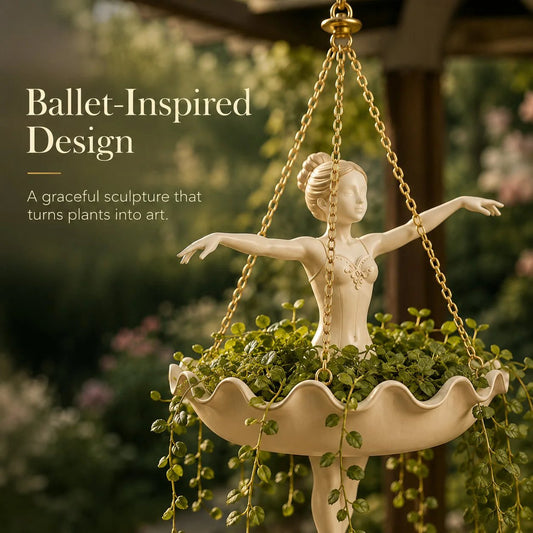🎁🎉Only $25.99 This Week🎉💃 Ballet Dancer Hanging Planter– 🌿Elegant Garden Decor for Porch & Patio