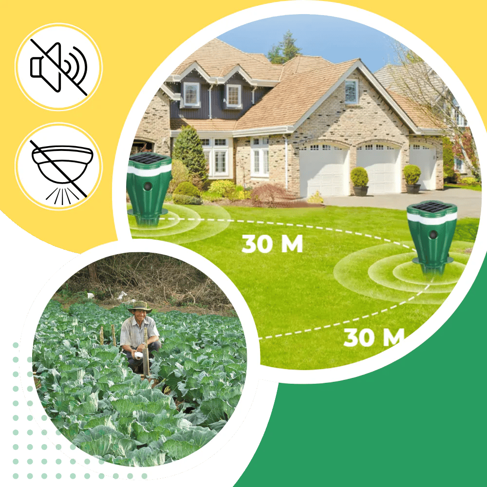 Solar Ultrasonic Outdoor Animal Repellent