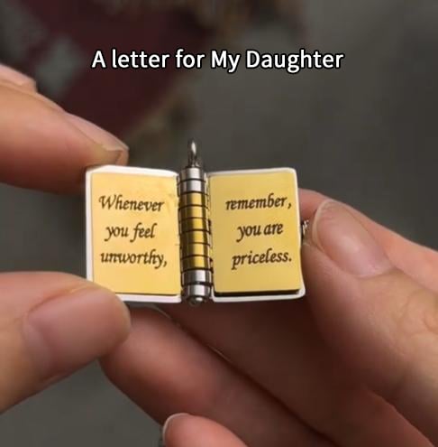 My Little Star Book Necklace for Daughter, Birthday Day Gift Graduation Jewelry of Love