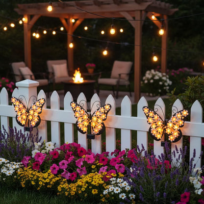 Solar Butterfly Wall Light Outdoor Decor