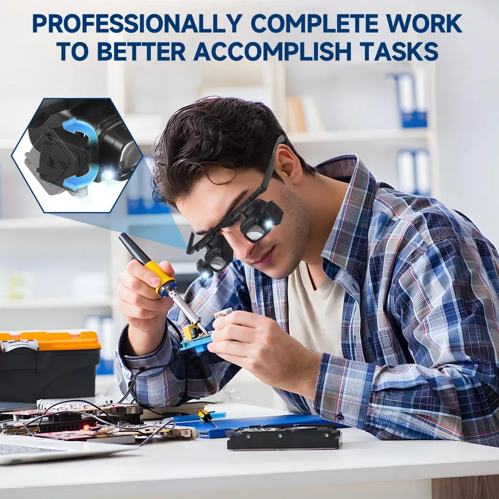 2X–24X LED Head Magnifier – Hands-Free Precision Work