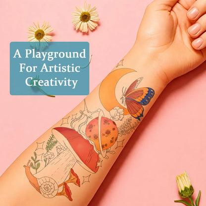 🎨✨Temporary Tattoo Sketchbook – 🌈📔Tattoo Design Drawing Book