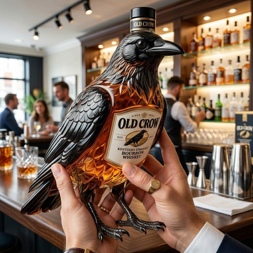 🐦‍⬛ Old Crow 3D Crow-Shaped Bourbon Bottle
