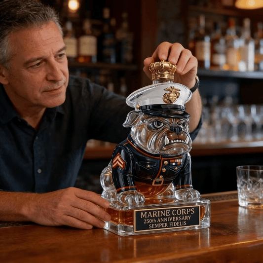 👑 Marine Corps The 250th Anniversary Devil Dog Whiskey Bottle