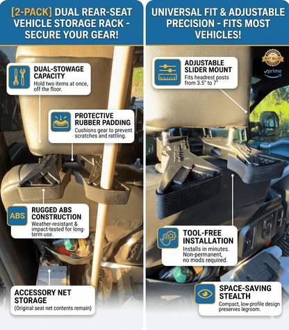 The Ultimate Universal Seat Back Gun Rack | Adjustable Vehicle Rifle