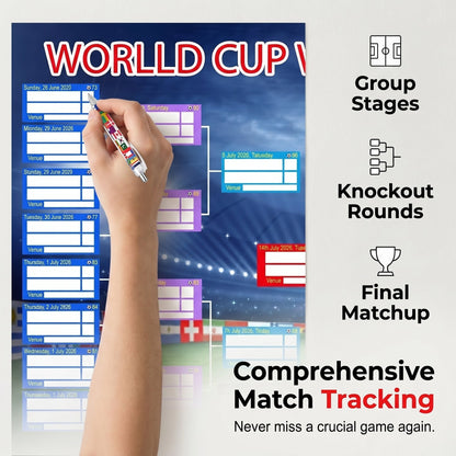 💥Last Day: Buy 2 Get 1 Free - 🗓️ ⚽ 2026 World Cup Poster Set|Group Stage & Knockout Posters (23.6” x 35.4”)