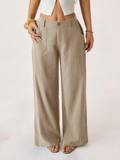 Women's Summer Classical Cotton-Linen Lightweight Palazzo Pants