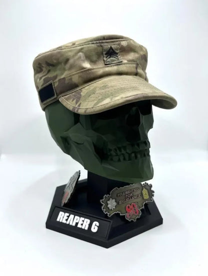 🔥Last Day 50% OFF - Military Beret Display Skull Veteran Gift | Custom Personalized Available 🪖💀