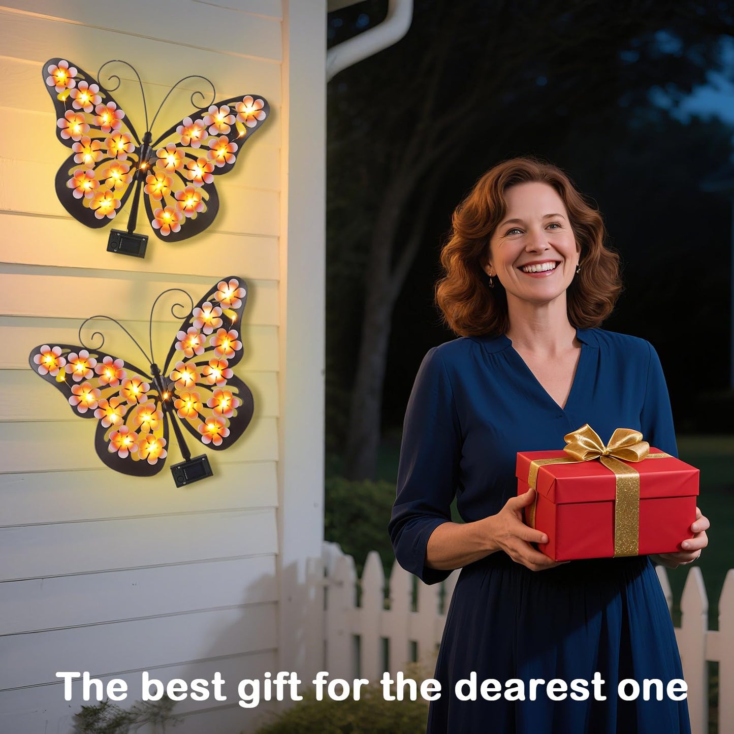 Solar Butterfly Wall Light Outdoor Decor