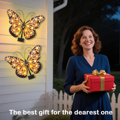 Solar Butterfly Wall Light Outdoor Decor