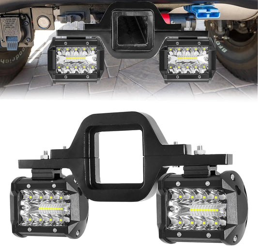 4 Inch 60W LED Pods with Tow Hitch Mounting Bracket