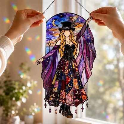 💥LAST DAY 57% OFF - 💃Stevie Nicks🤘Handmade Stained Glass Spinner
