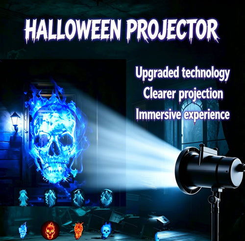 (🎁Last Day 49% OFF)🎃Halloween HD projector - delivers 10 unique eerie patterns & massive 32FT giant display👻