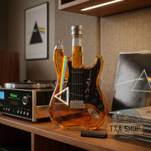 Pink Floyd Dark Side of the Moon Guitar Shaped Whiskey Bottle