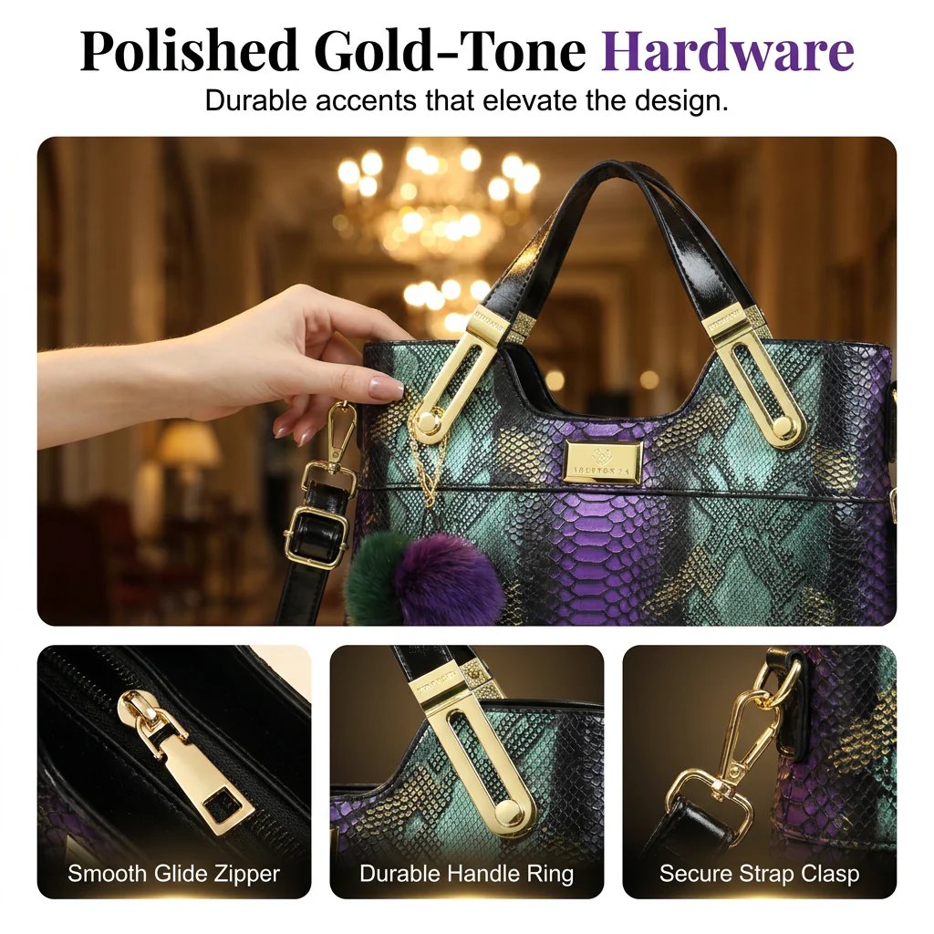🏆Exclusive discounts for the Queen 49% OFF🔥Elegant Snakeskin PU Leather Tote Bag