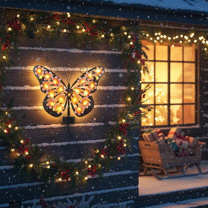 Solar Butterfly Wall Light Outdoor Decor