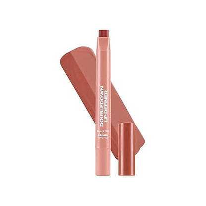 sacheu DoubleDown Lip Definer - 2-in-1 Lip Liner & Balm, Long-Lasting K-Beauty Lipstick with Satin Finish, Avocado Oil & Vitamin E