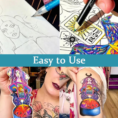 🎨✨Temporary Tattoo Sketchbook – 🌈📔Tattoo Design Drawing Book